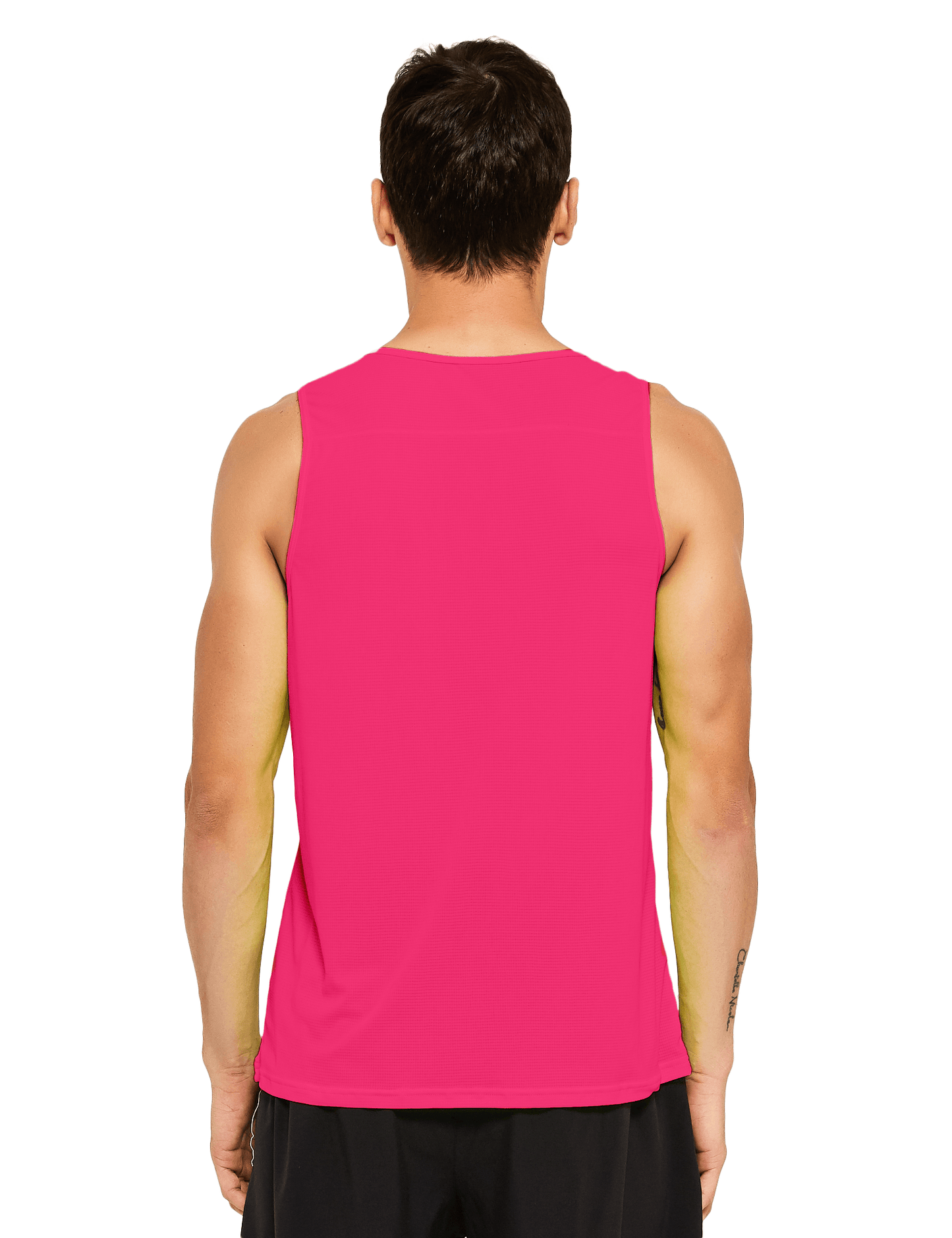 mens neon running athletic workout tank top neon pink