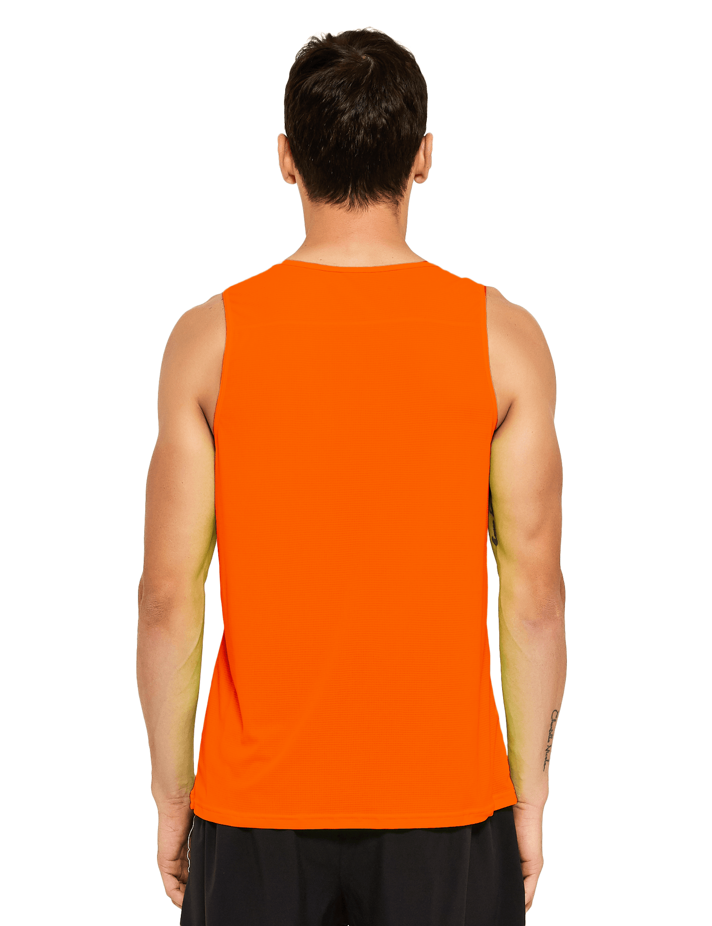 mens neon running athletic workout tank top neon orange