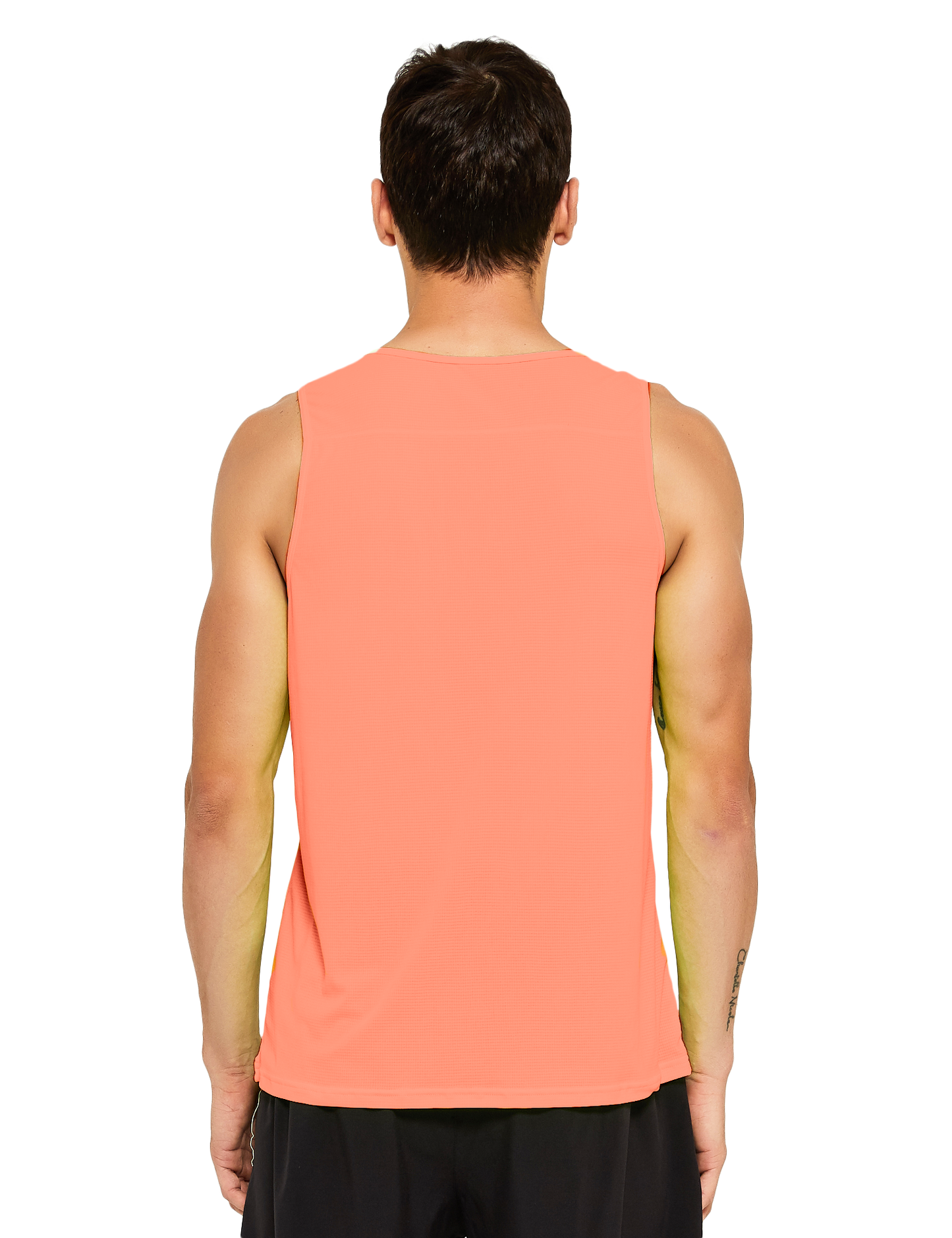 mens neon running athletic workout tank top coral