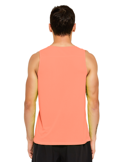 mens neon running athletic workout tank top coral