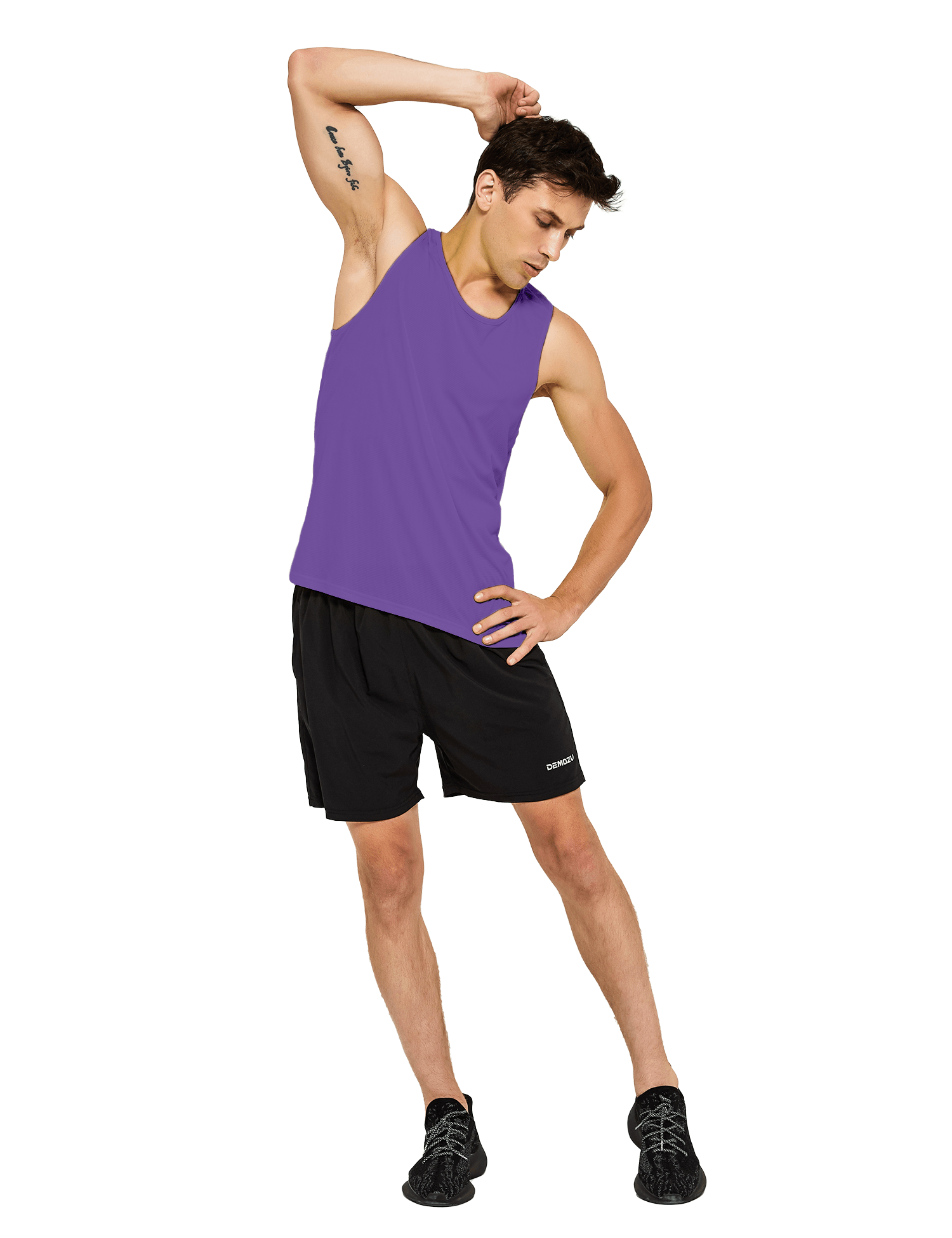 mens neon running athletic workout tank top purple