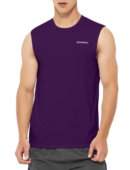 mens sleeveless workout swim shirts purple