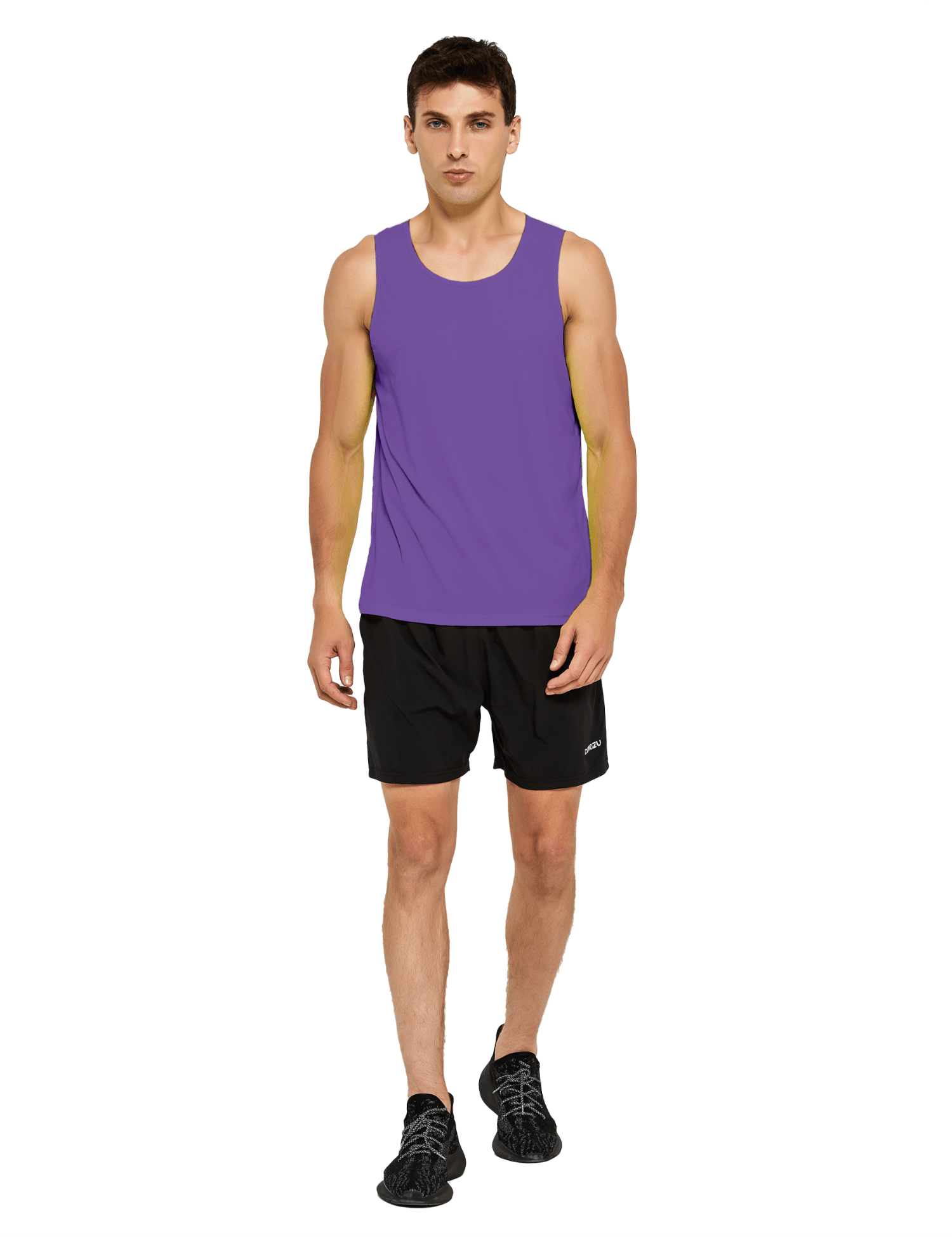 mens neon running athletic workout tank top purple