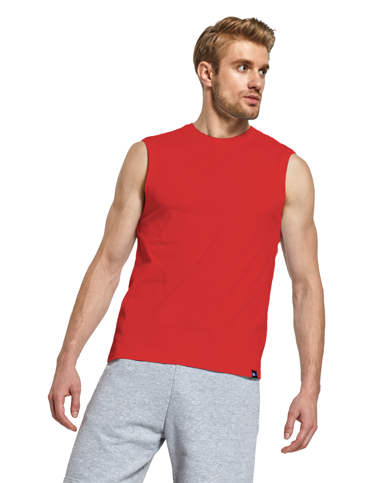 mens sleeveless shirts red