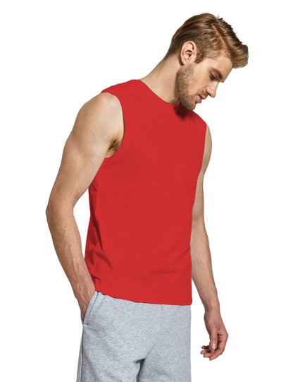 mens sleeveless shirts red