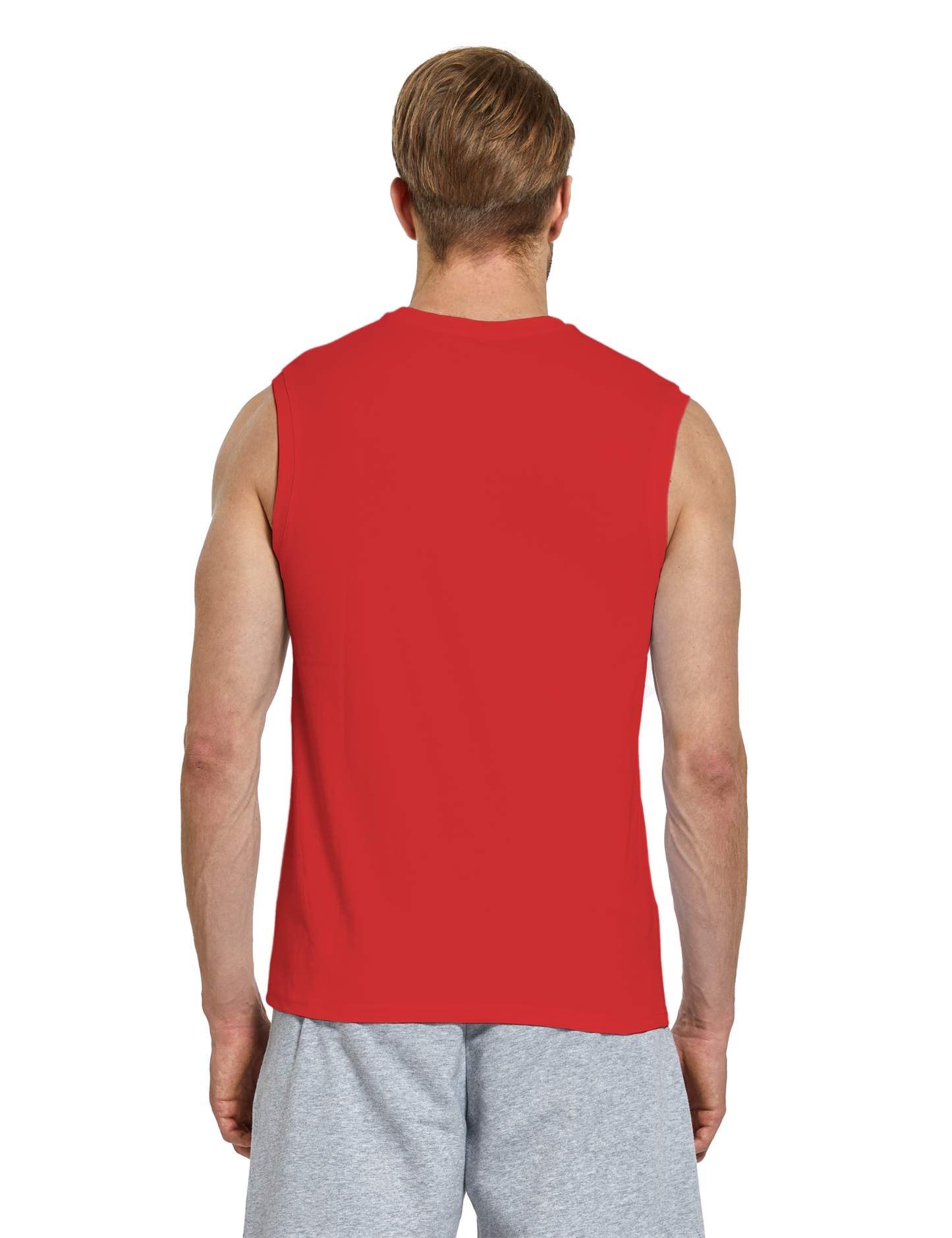 mens sleeveless shirts red