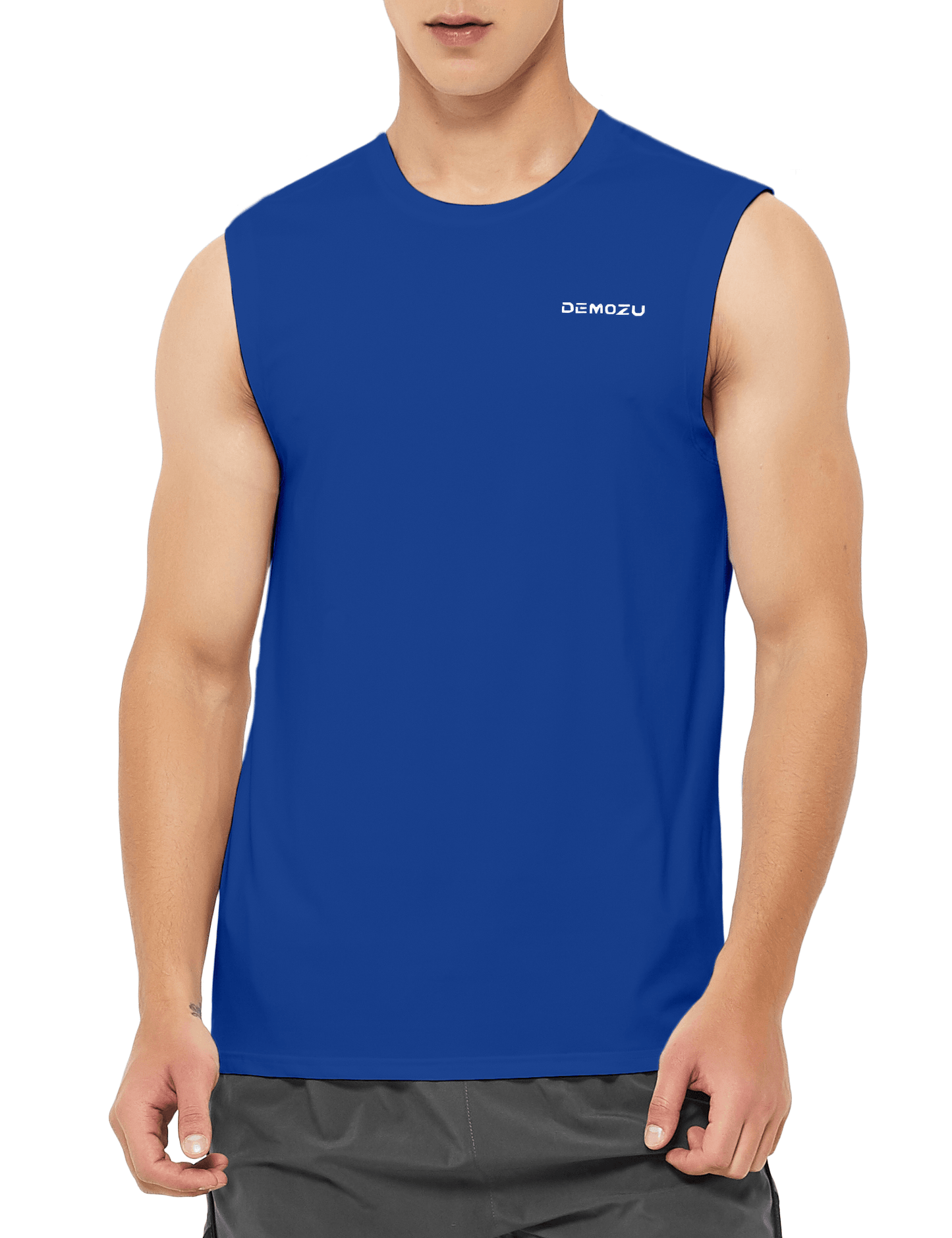 mens sleeveless workout swim shirts royal blue