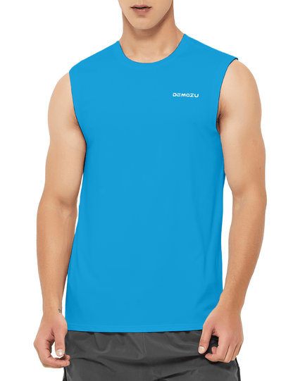 mens sleeveless workout swim shirts sky blue