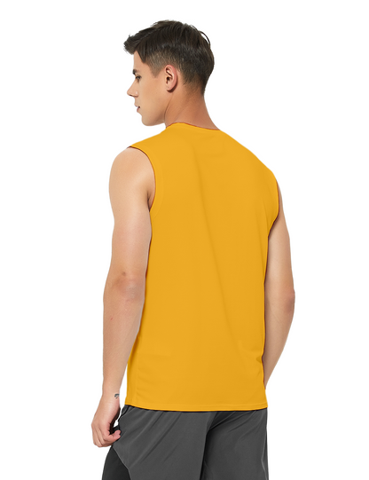 mens sleeveless workout swim shirts yellow