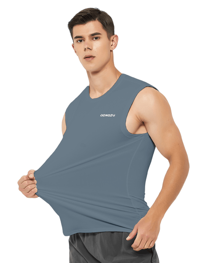 mens sleeveless workout swim shirts grey