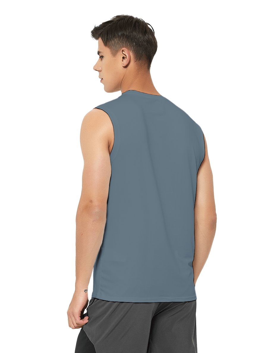 mens sleeveless workout swim shirts grey