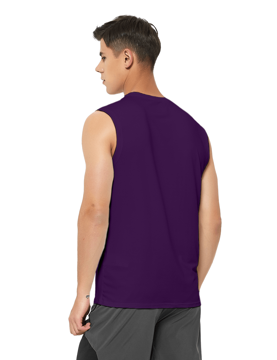 mens sleeveless workout swim shirts purple